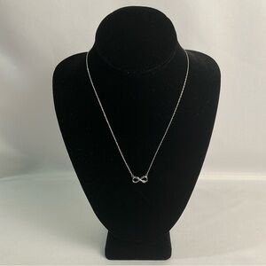Diamond 925 Silver Infinity Necklace New